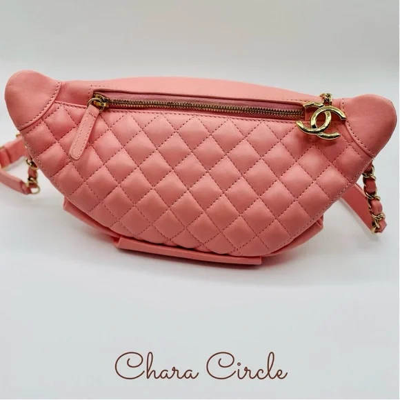 ⭐️SOLD⭐️Chanel Lambskin Quilted Waist Belt Bag Pink - Picture 4 of 12